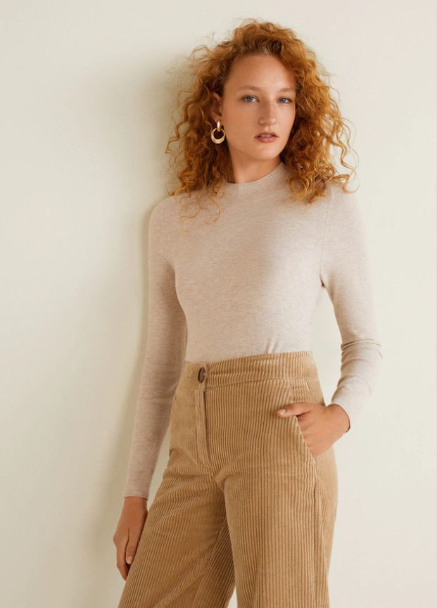 Бежевый демисезонный джемпер трикотажный mangoа Mango