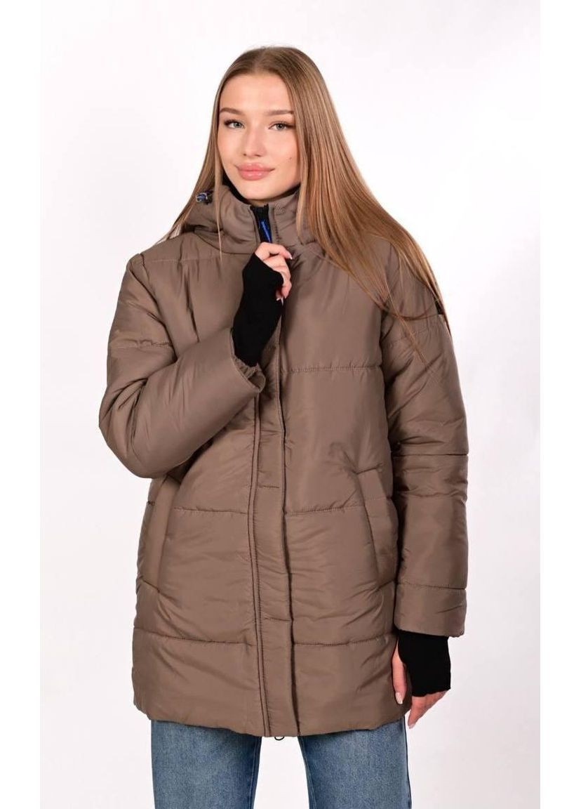Бежева зимня куртка жіноча зимова бежева куртка-піджак No Brand Жіноча зимова куртка