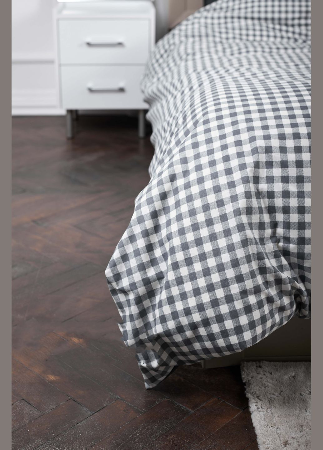 Комплект постельного белья полуторный 143х210 наволочки 2х70х70 Ranforce Elite (MS-820000017) Moon&Star Gray Square (284416130)