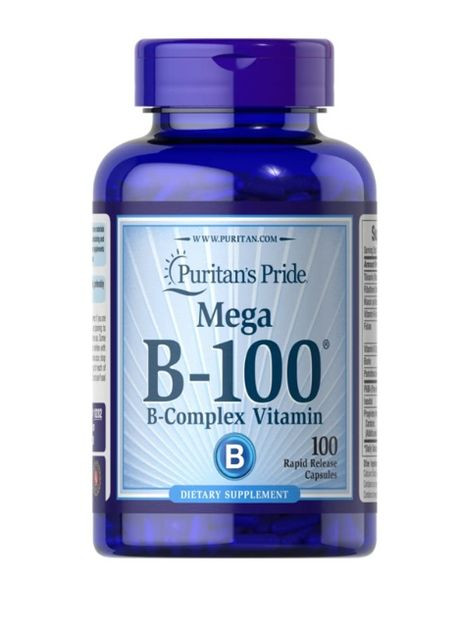 Б комплекс Puritan's Mega B-100 B-Complex Vitamin, 100 капсул Pride (278597972)