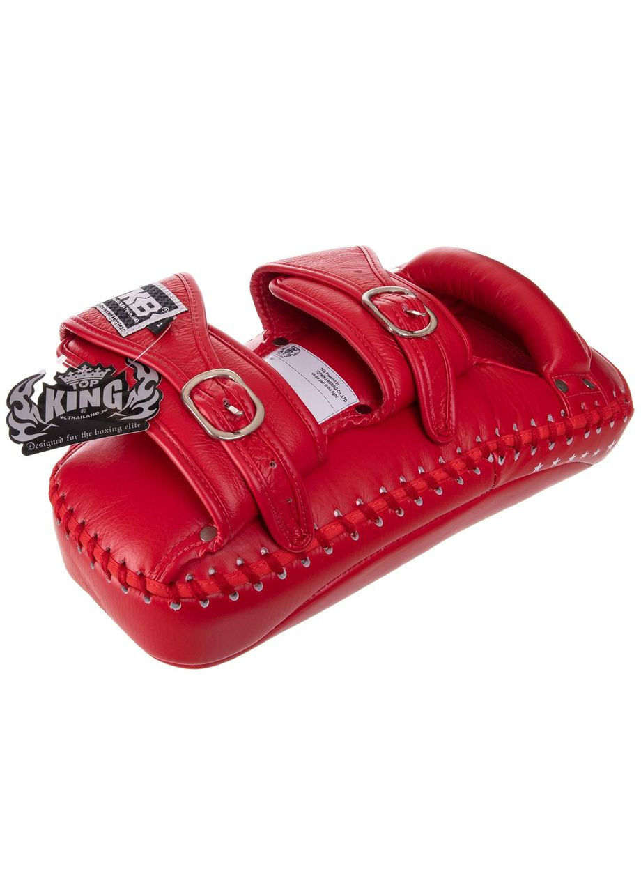 Пади для тайського боксу Тай-педи з натуральної шкіри (2шт) KING Extreme (р-р M 35x18x11см, на пряжці, червоний) Top King Boxing (361436257)