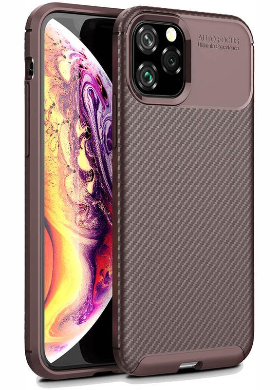 Чехолнакладка Carbon Fiber Series/Soft TPU Case Apple iPhone 11 Pro Coffee iPaky (301780600)