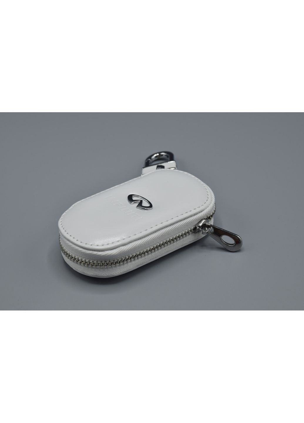 Ключниця, шкіряна автоключниця з логотипом ІНФІНТИ (біла 25016) Infinity (360949273)