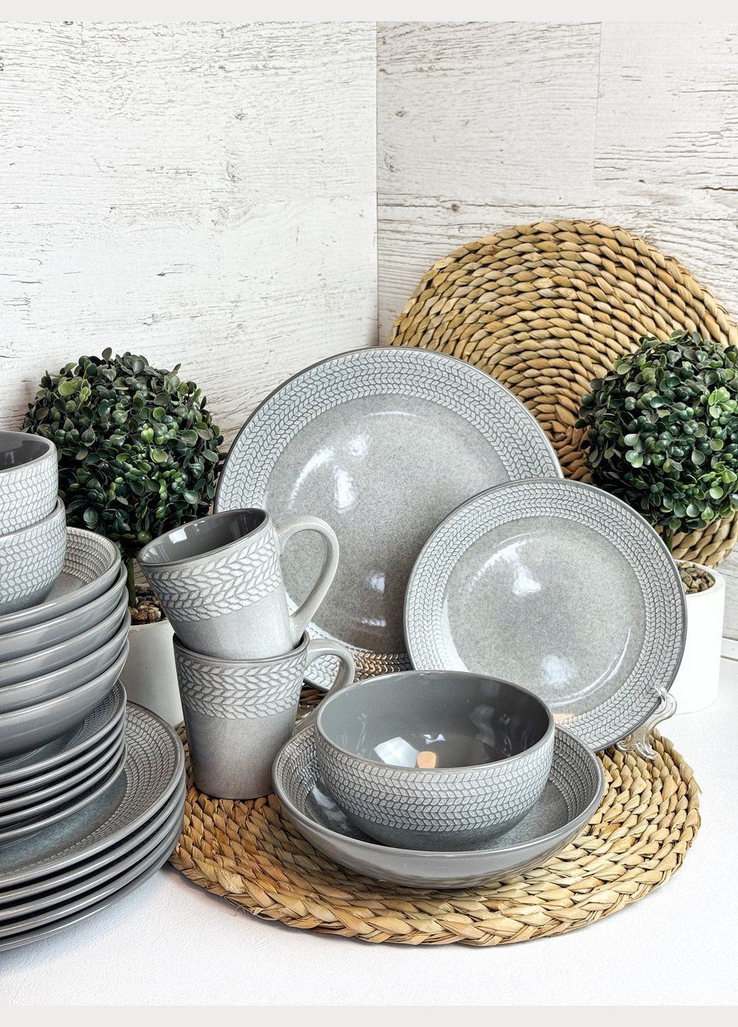 Столовий сервіз 21 пр. Antigo Grey IN0021ANT/2 Intrendo (364980540)