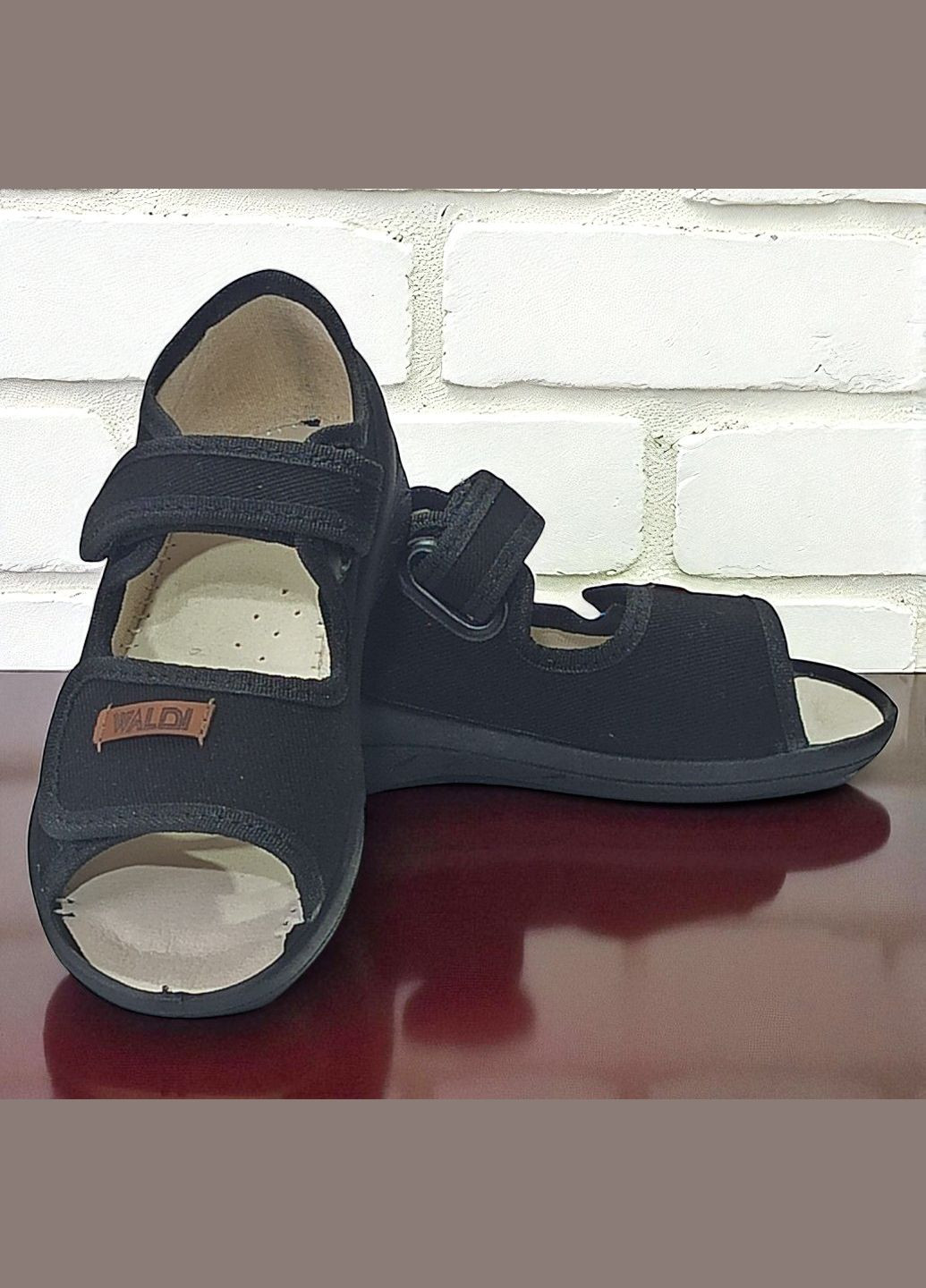 Ортопедичні відкриті тапочки капчики текстильні босоніжки на липучках валді Адам Waldi (345647848)