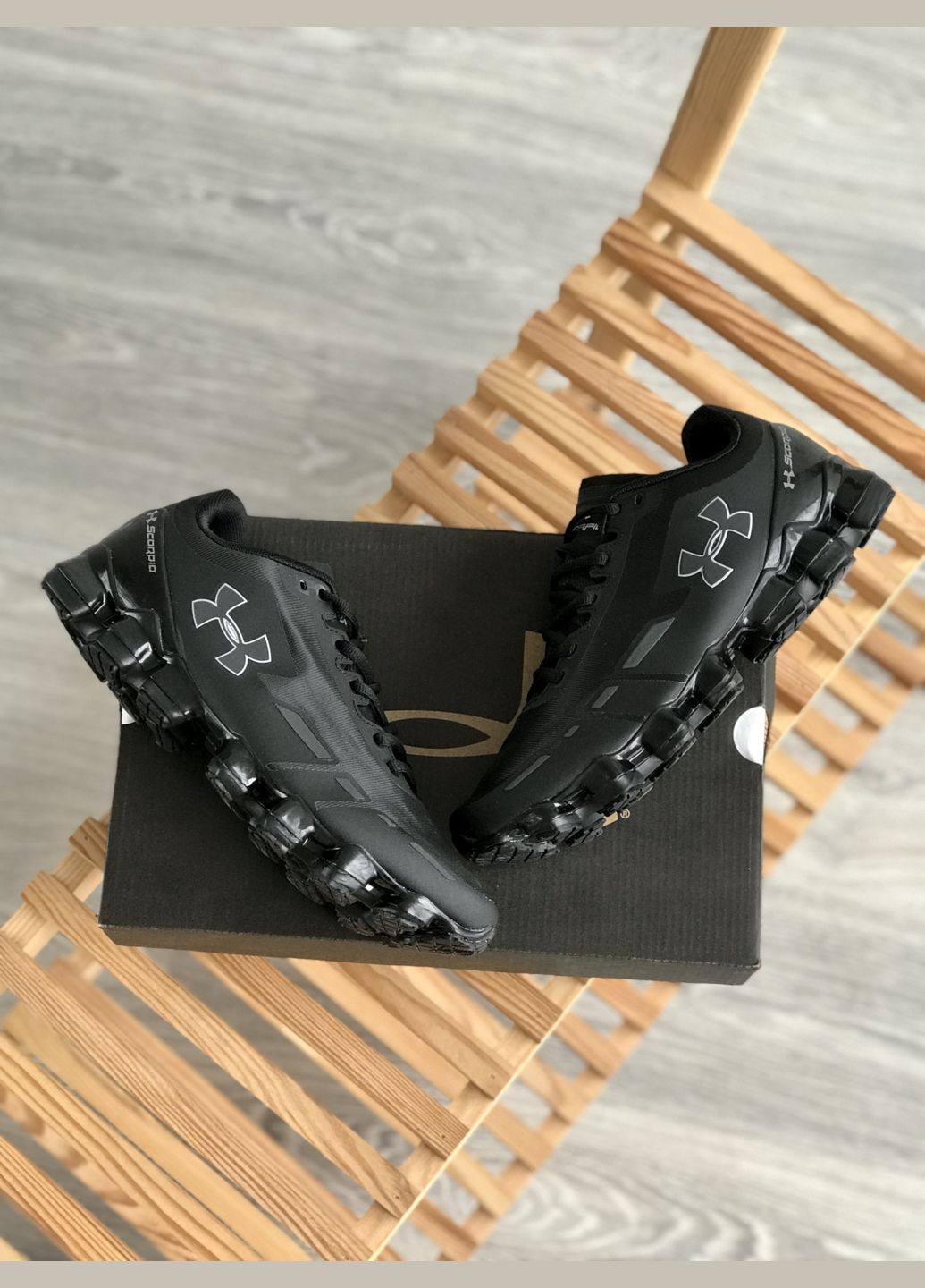 Чорні Осінні кросівки чоловічі under armour scorpio black | андер армор скорпіо чорні No Brand