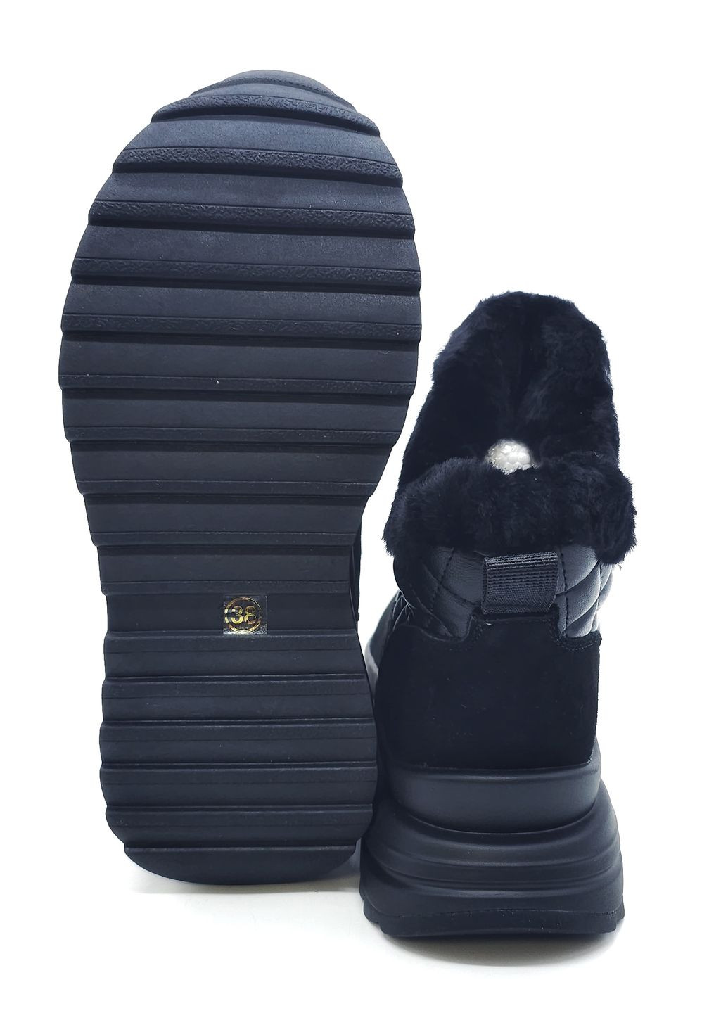 Чорні жіночі кеди зимові чорні шкіряні l-14-15 23 см (р) Lonza