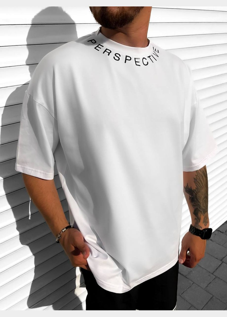 Біла футболка біла (принт) No Brand