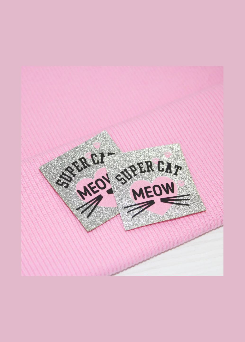 Нашивка из глитера "Meow" super cat серебряного цвета (921) No Brand (335812321)