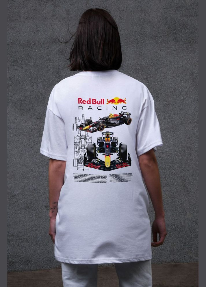 Оверсайз футболка с принтом Redbull White Without (335212889)