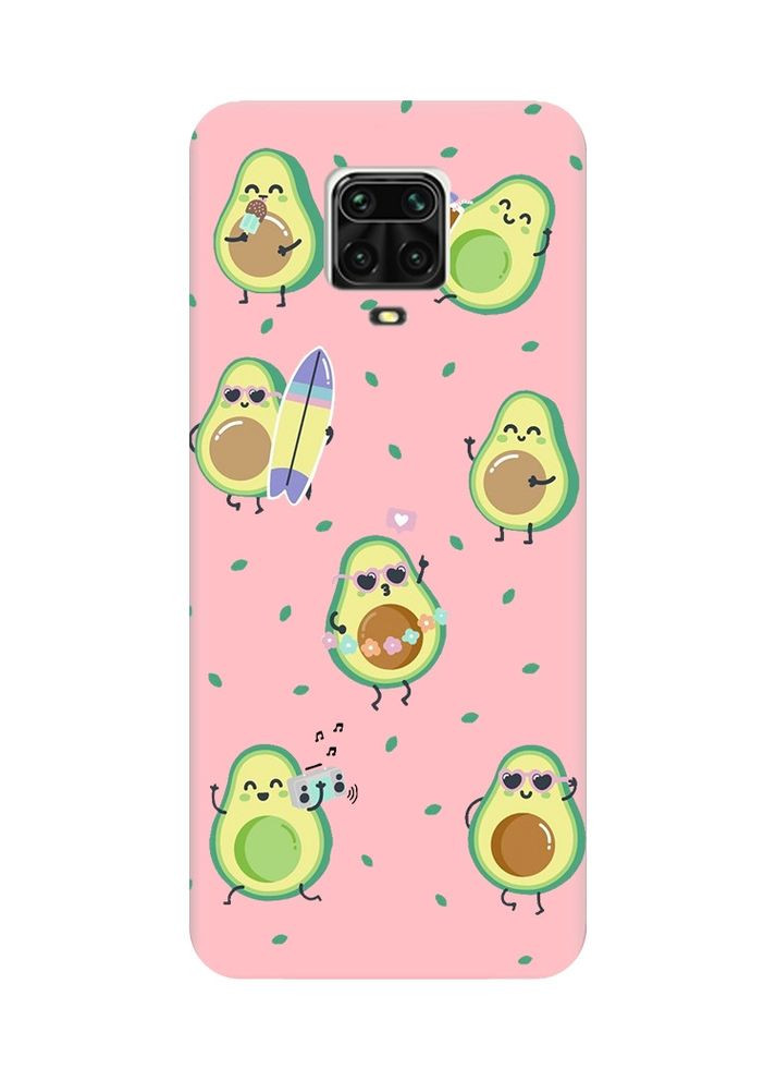 Матовий рожевий чохол на Xiaomi Redmi Note 9 Pro / 9S / 9 Pro Max:: Авокадо на відпочинку (принт 302) Creative (360683381)