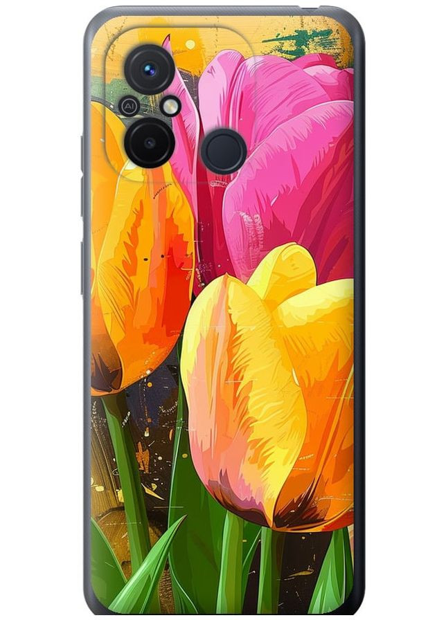 Силіконовий чохол 'Намальовані тюльпани' для Endorphone Xiaomi Redmi 12C (282928696)