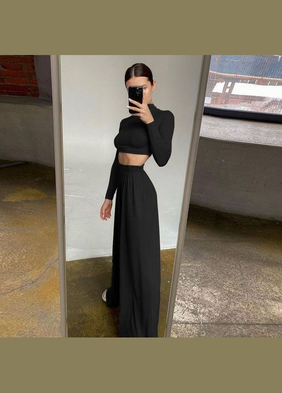 Женский костюм с укороченной кофтой и брюками палаццо MonCher (334100326)