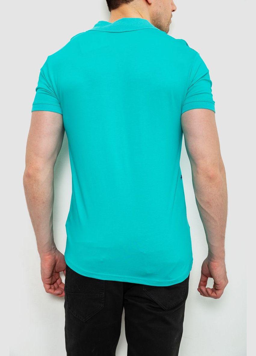 Бірюзова поло чоловіче в смужку 214r141 з коротким рукавом Ager