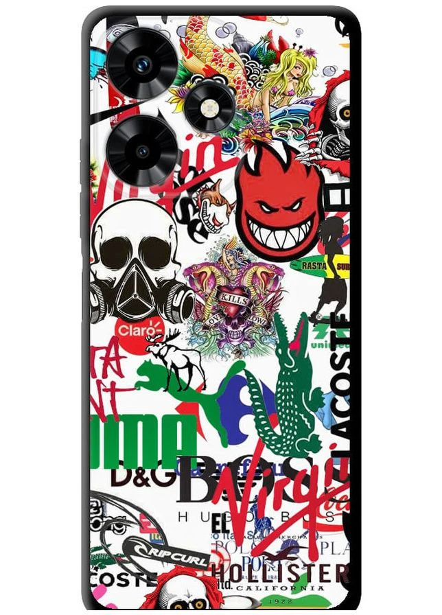 TPU чохол 'Many different logos' для Endorphone Infinix Hot 30 (306555168)