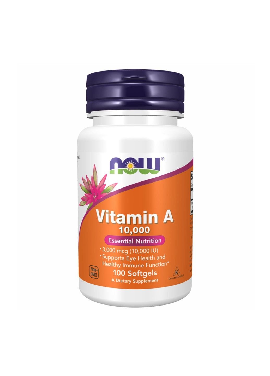 Витамин A, 3000 мкг (10 000 МЕ), 100 мягких таблеток Now Foods (353378677)