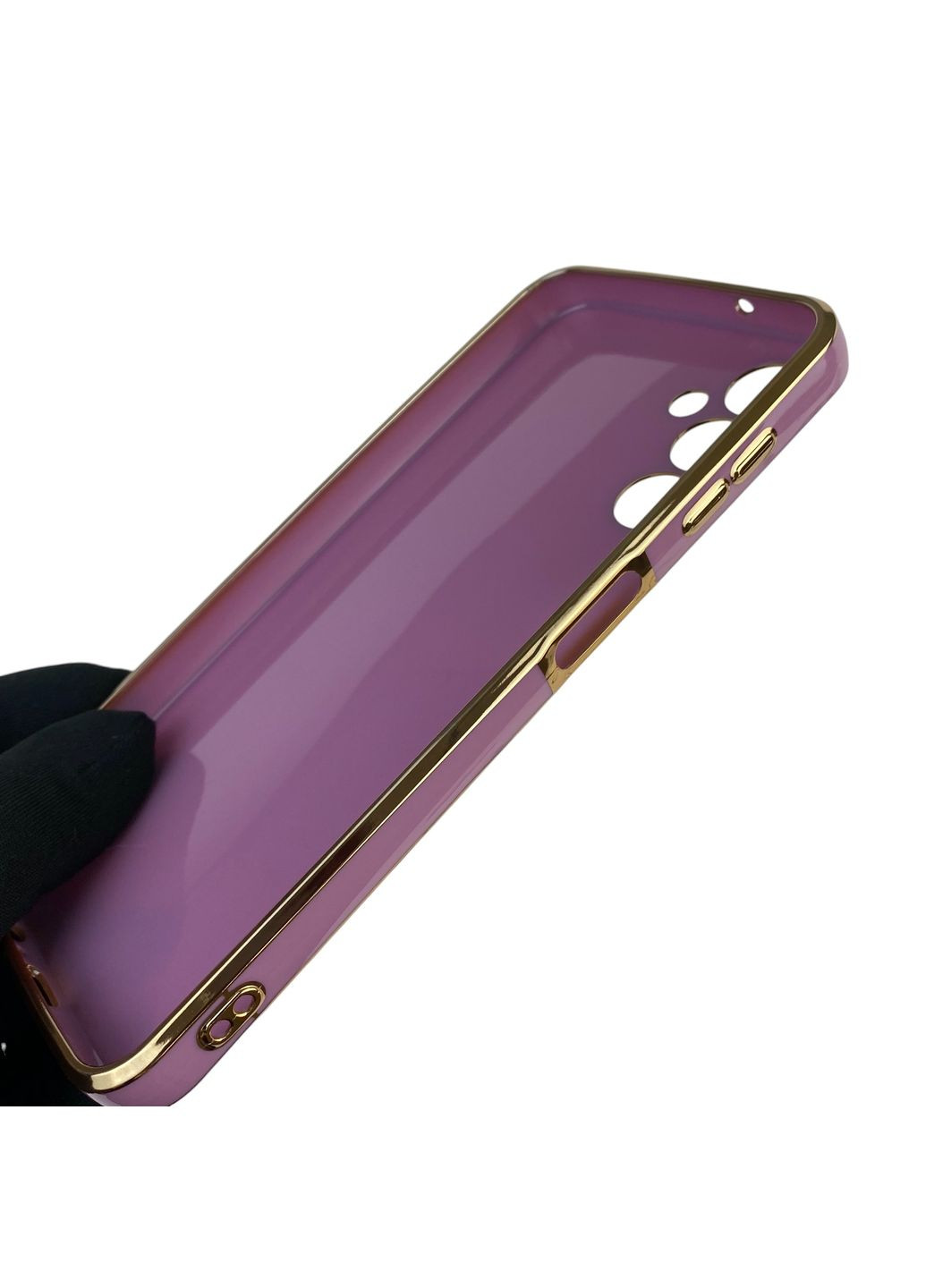 Чохол для Galaxy A14 5G (SM-A146) із захистом камери із золотою окантовкою на самсунг а14 чорничний gs1 Samsung (366231945)