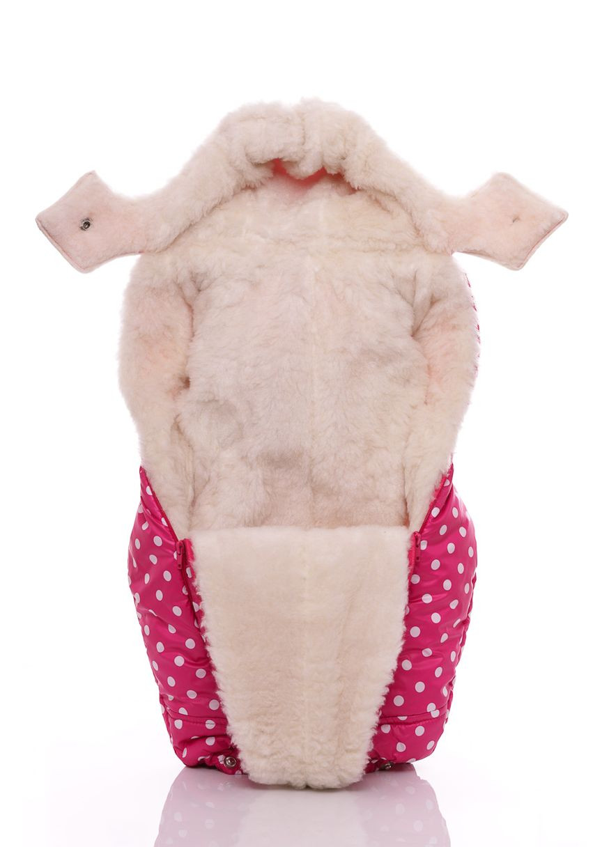 Комбінезон для дівчинки Трансформер на хутрі з принтом Горошок малиновий 86 см (35455) BABYKROHA (297200043)