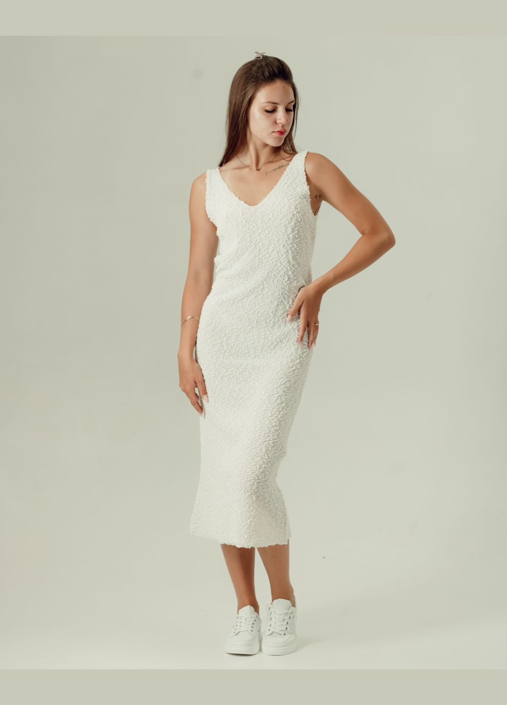 Молочна кежуал сукня жіноча довга Dilvin