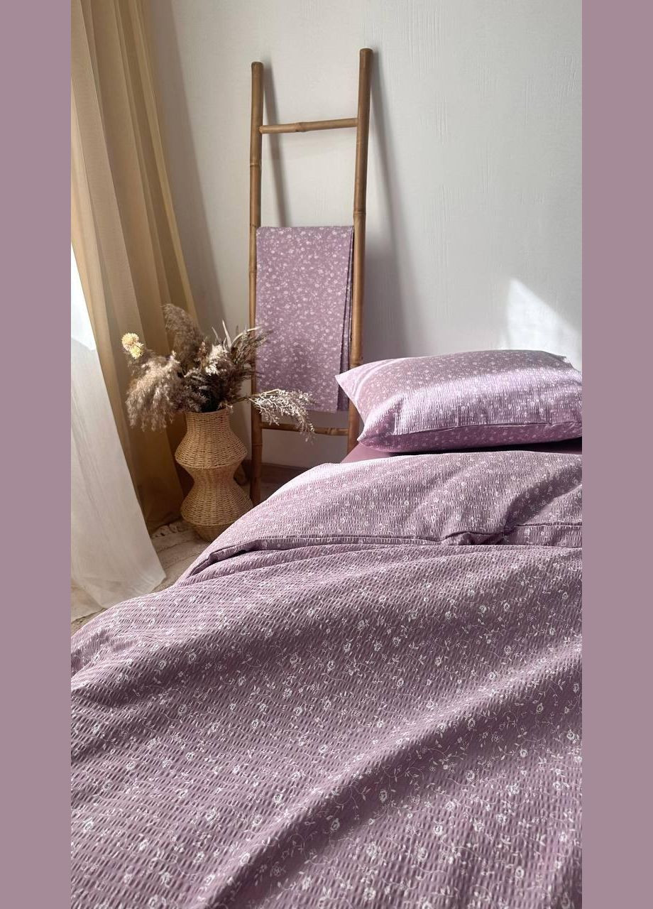 Постільна білизна з натуральної бавовни Ранфорс жниварка Полуторна 150 x 210 см Бузковий (П1Е5402-1) No Brand (306633784)