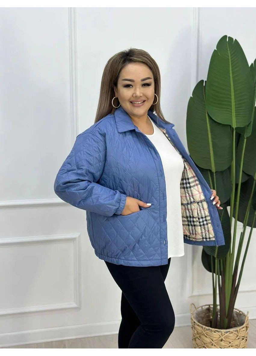 Синя куртка-бомбер. великі розміри Fashion