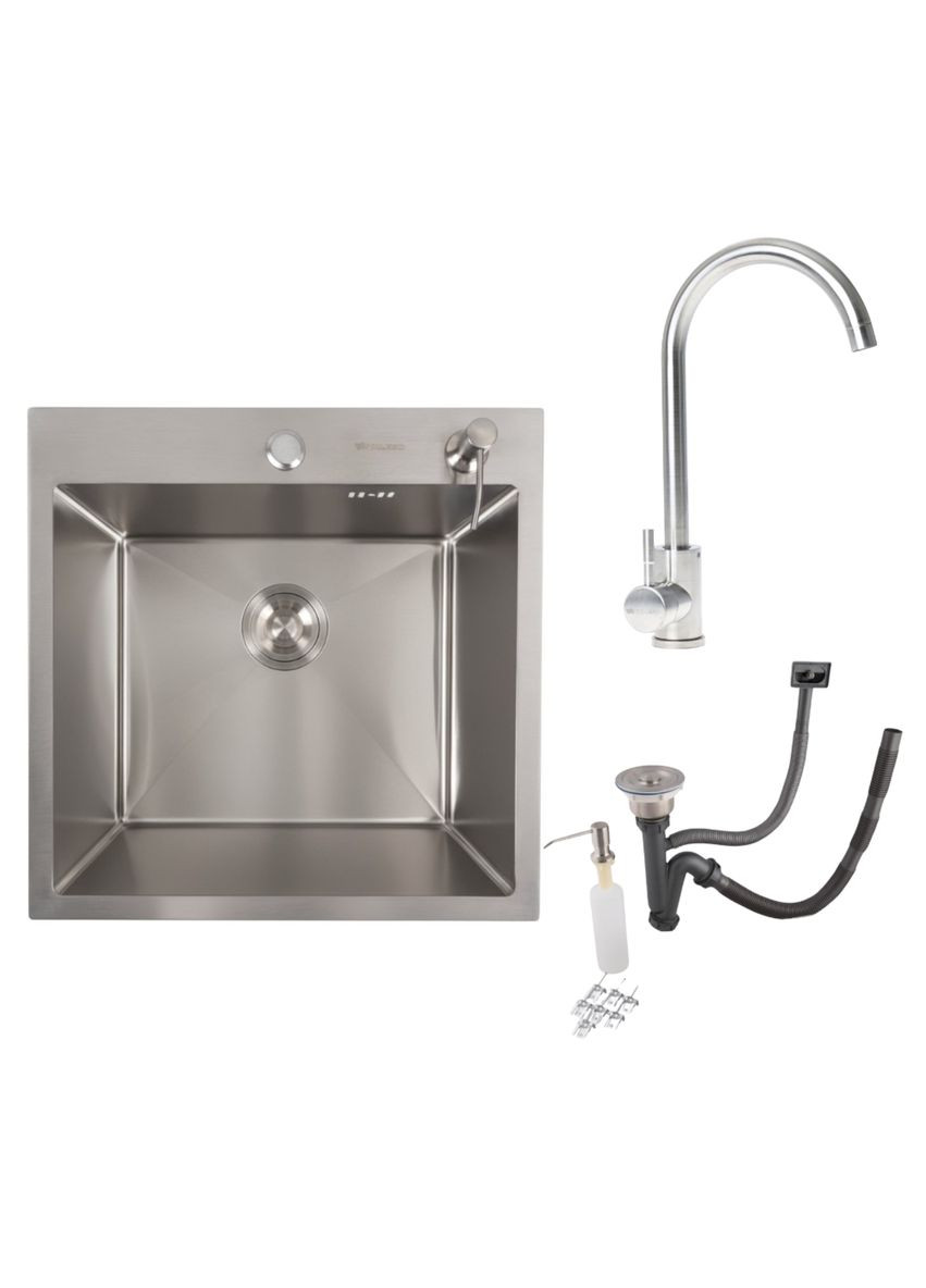 Кухонний комплект: Мийка Handmade (50x50 см) нержавійка + Змішувач 56 NESP Valeso (346267253)