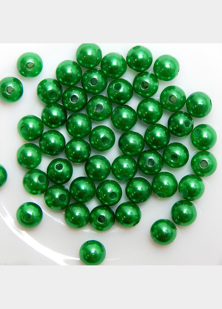 Бусины перламутровые, акриловые, 8 мм, зеленые, 50 шт No Brand (340485468)
