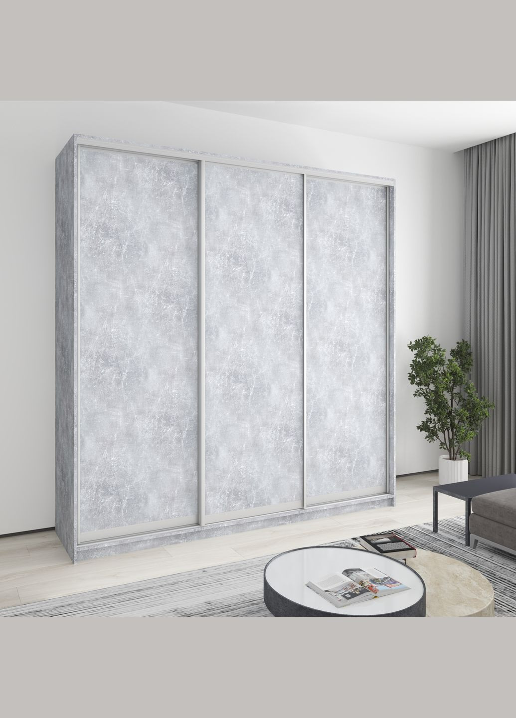 Шафа-купе тридверна Стандарт AL 3ДСП 230x60x240 см (MBS-1829) MebelStar (346288475)