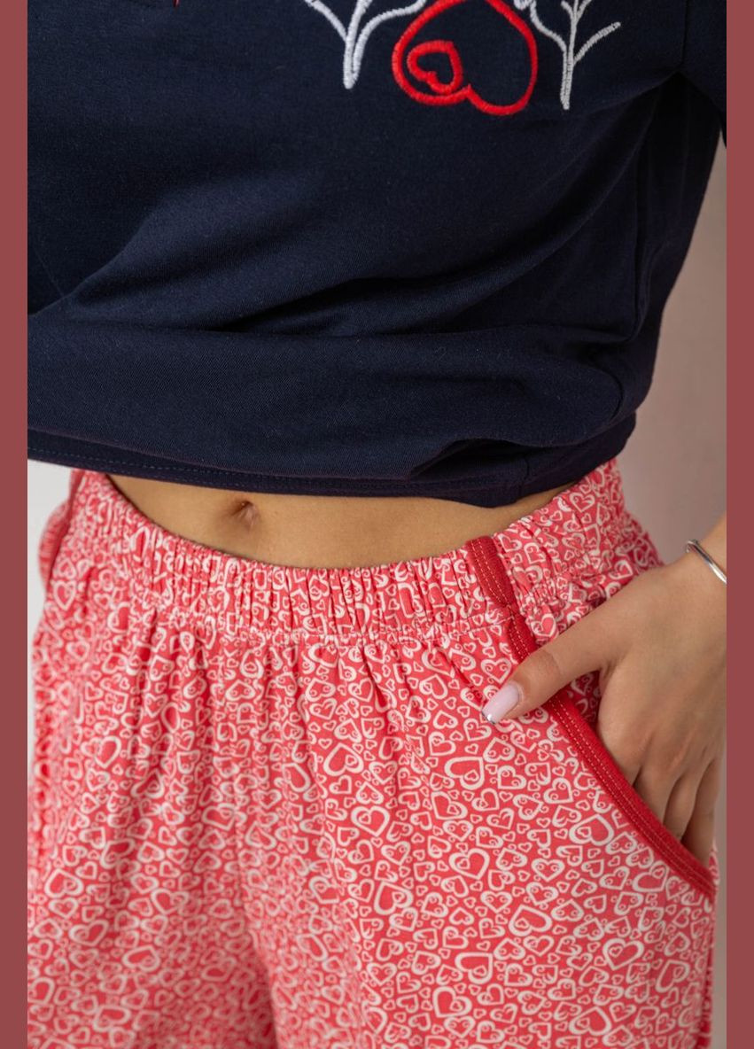 Синя піжама жіноча з принтом Polkan 243R10365