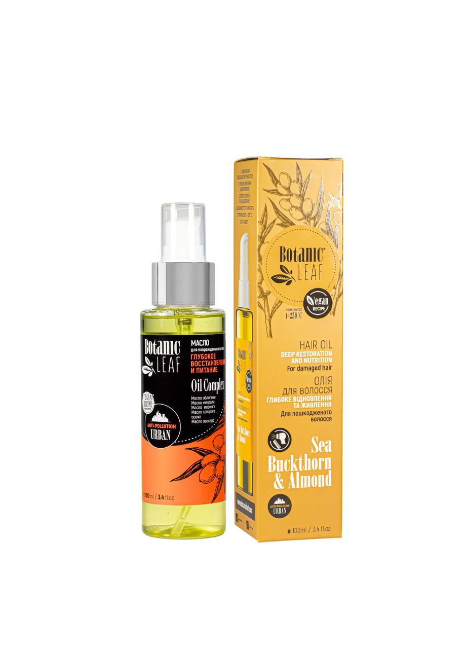 Масло для поврежденных волос Глубокое восстановление и питание 100 мл Botanic Leaf (335858282)