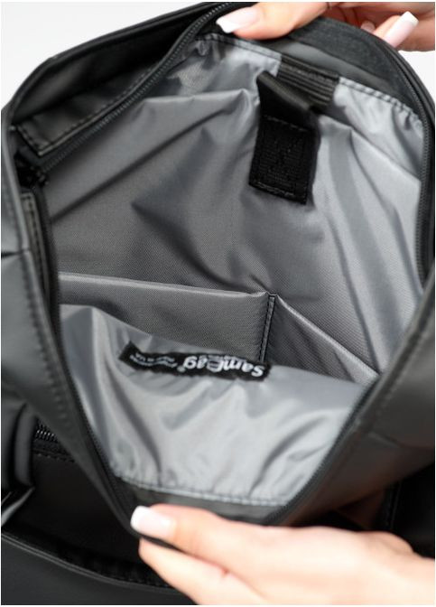 Жіноча сумка-рюкзак з відділенням під ноутбук Чорна (7420311545) Sambag (360965532)