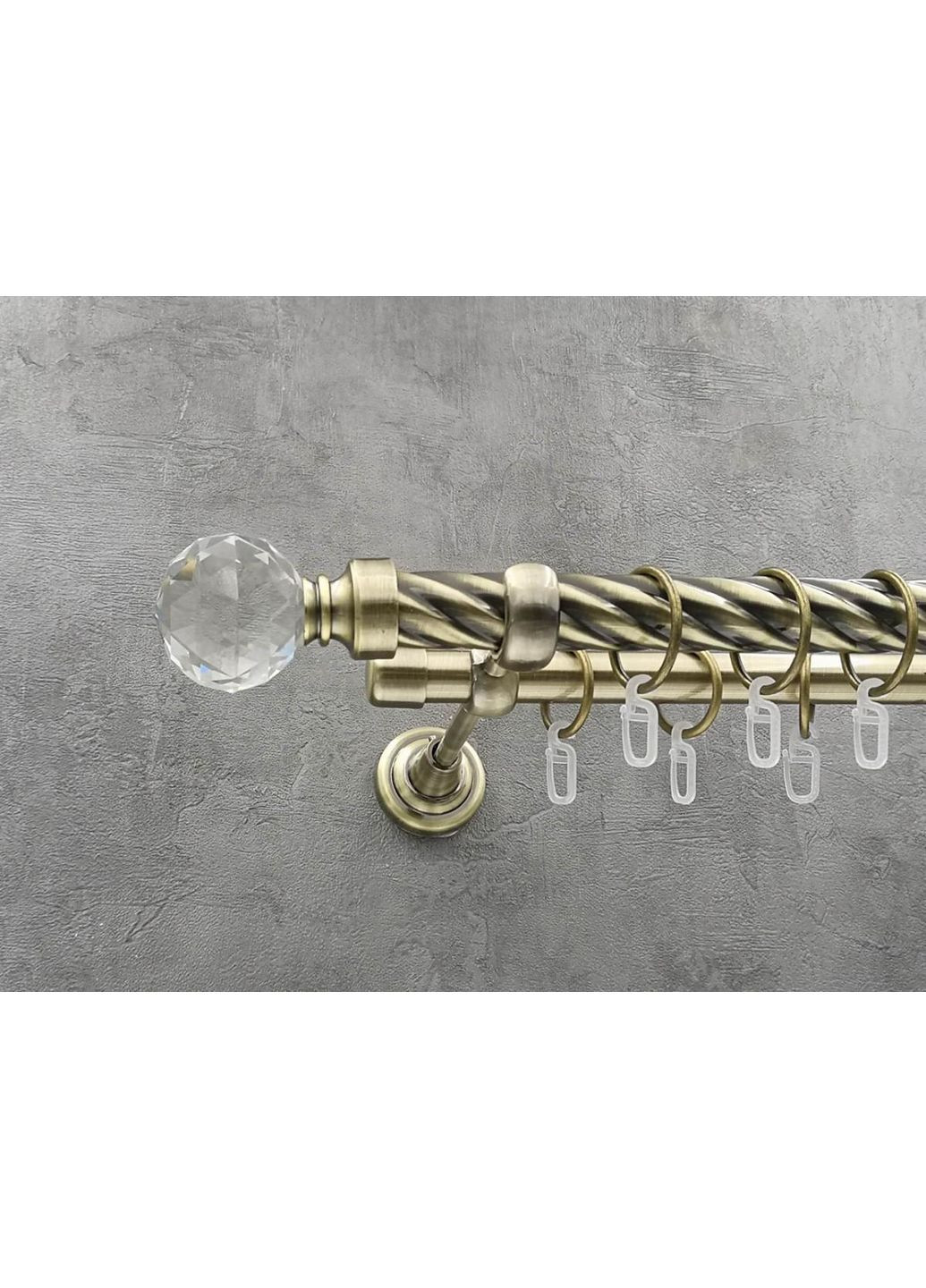 Карниз Люмиера витая штанга двойной открытый 25/19 мм 240 см Антик Quadrum (352781882)