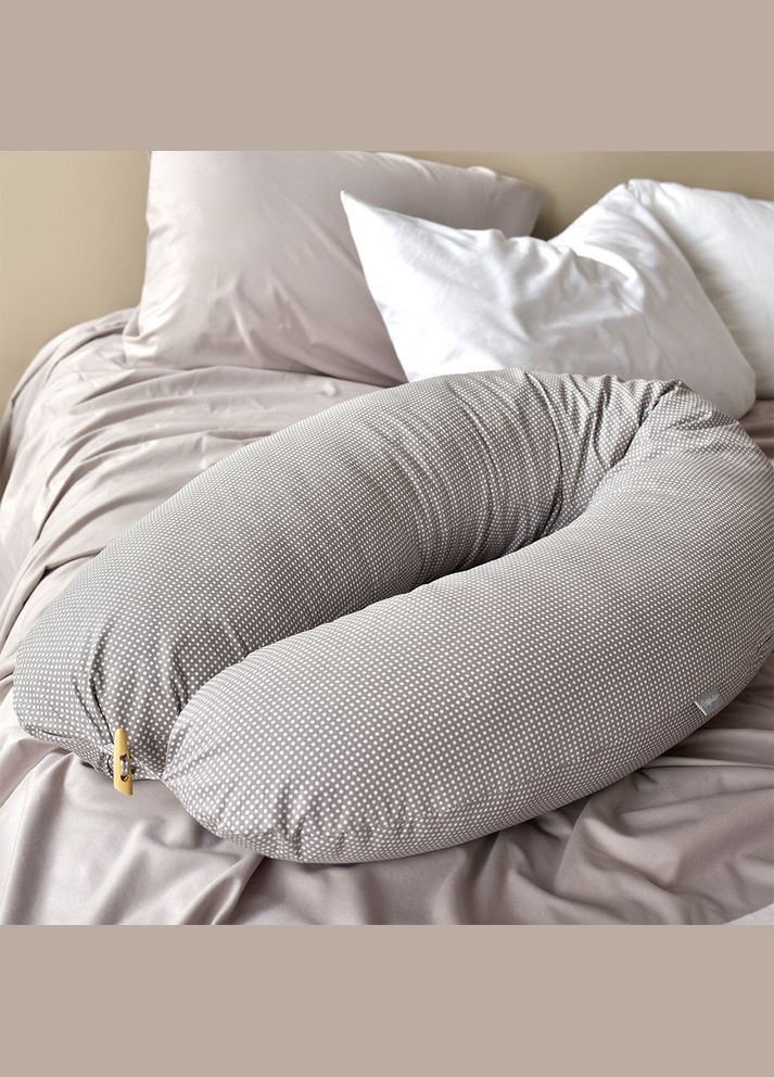 Подушка для беременных и кормления 30х190 см гипоаллергенная, наволочка из хлопка на молнии горошок PAPAELLA (367727623)