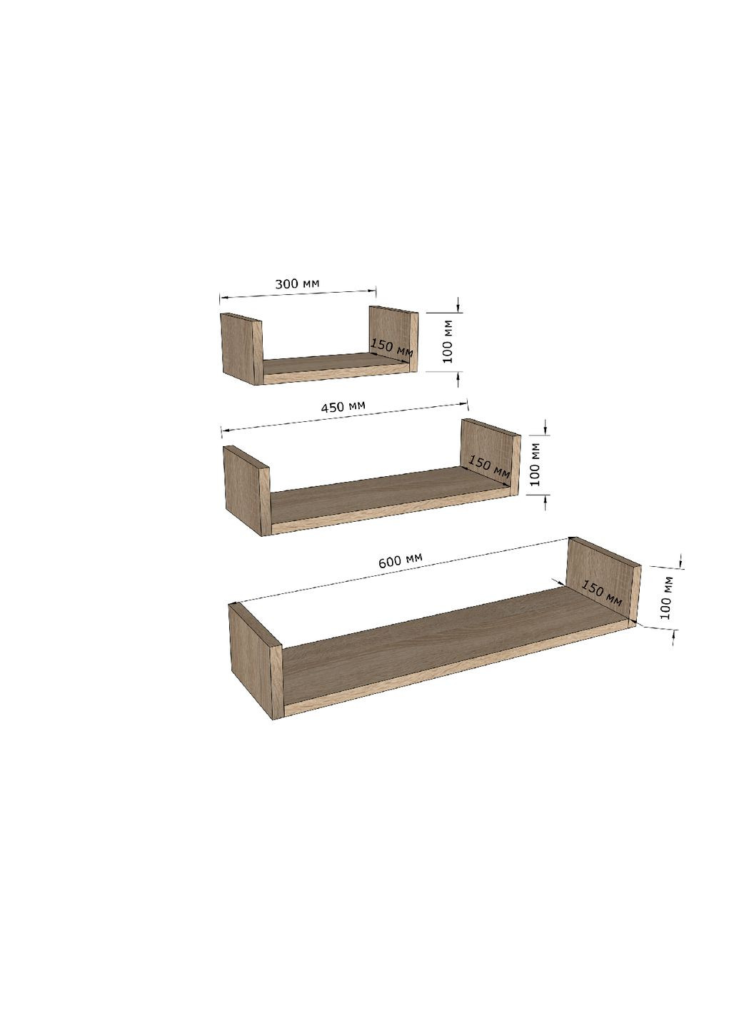 Полиці настінні, для книг, декору від GT-0037 MORELI (335422916)