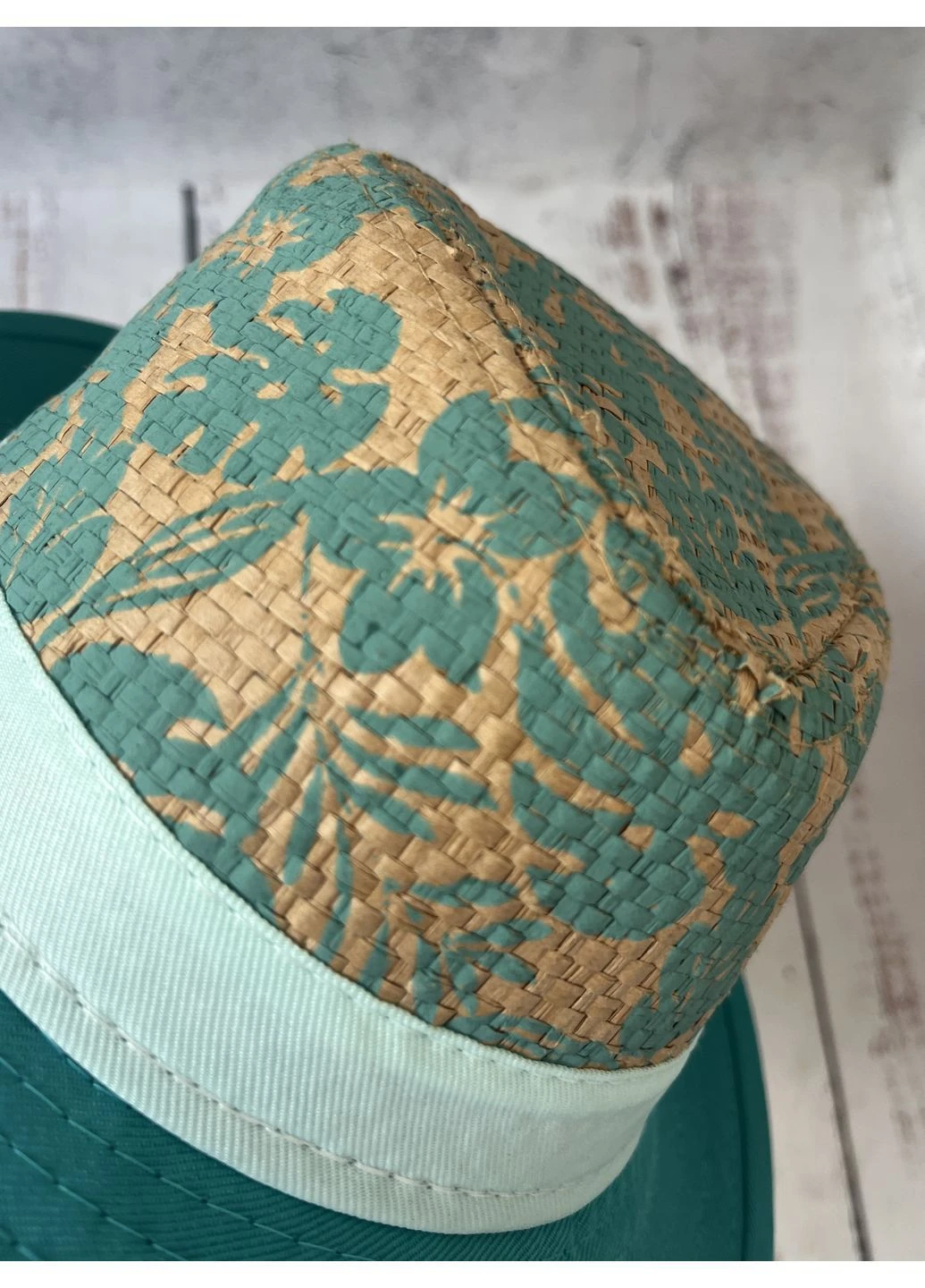 Капелюх солом'яний дитячий Kids Trilby Бірюзовий (1545) No Brand (397072414)