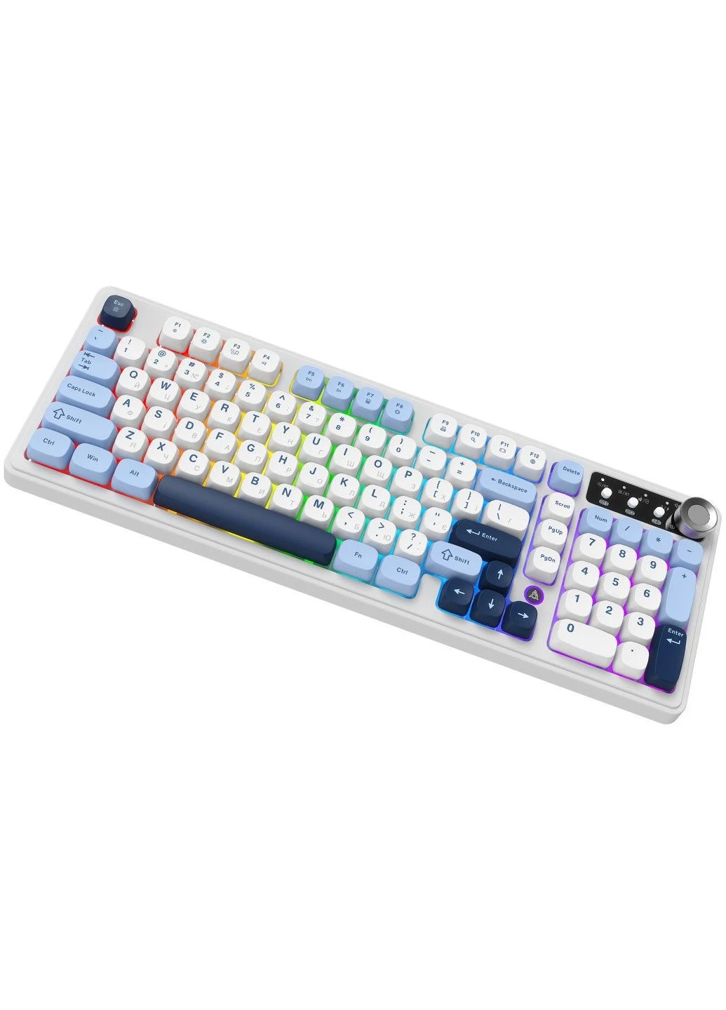 Клавиатура (ek12533) Ajazz AF98 Plus Wireless/Bluetooth/USB UA White/Blue (392044952)