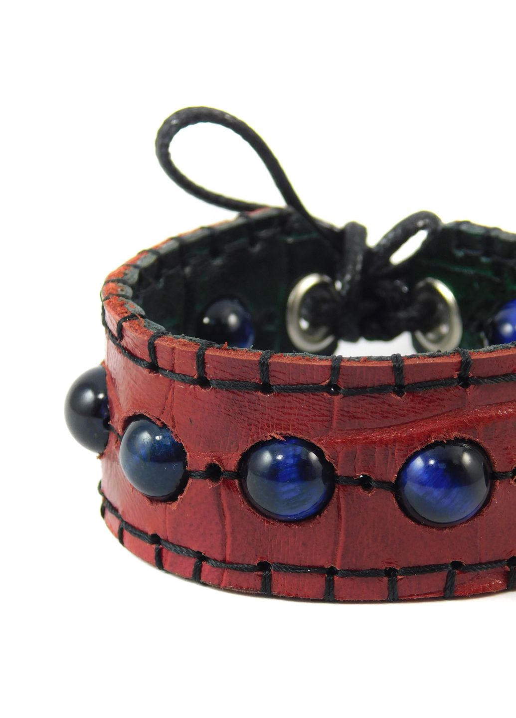 Браслет "Рептилия", Тигровый глаз, кожа 14 Fursa fashion (322314807)