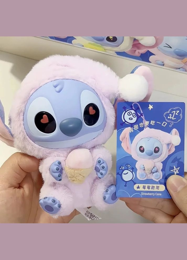 Игрушка сюрприз мягкая Лабуба LABUBU СТИЧ Stitch плюшевая с брелком фигурка 15 см для детей на рюкзак ключи No Brand (347590410)