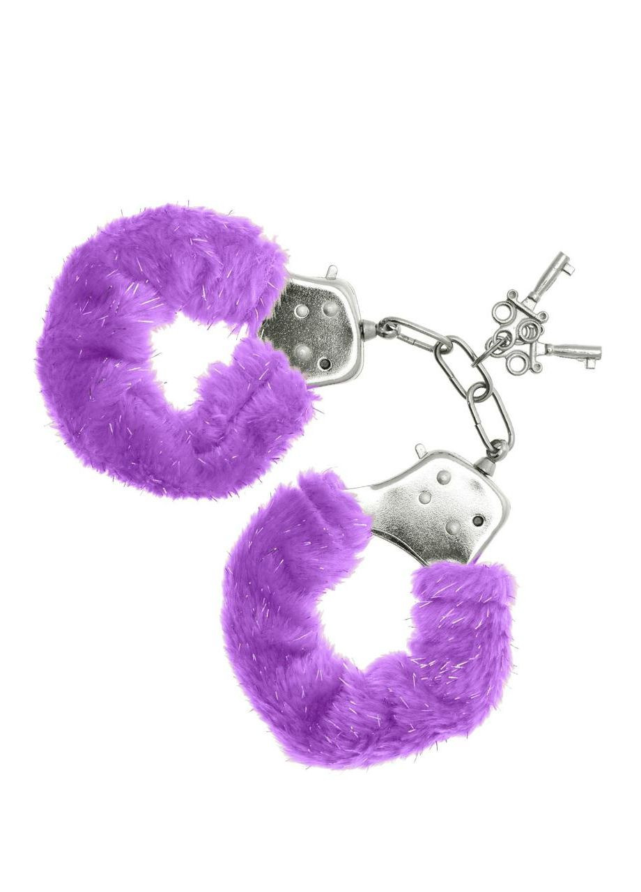 Наручники S Pleasures Furry Cuffs Purple с пушистой отделкой, 2 ключа в комплекте No Brand (328202391)