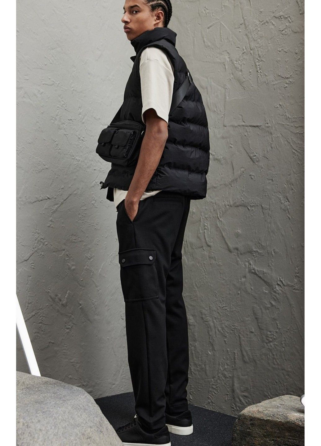 Черные повседневный демисезонные брюки H&M