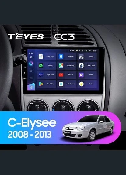 Штатна магнітола CC3 2K 4+64 Gb Citroen C-Elysee 2008-2013 9" Teyes (378924515)
