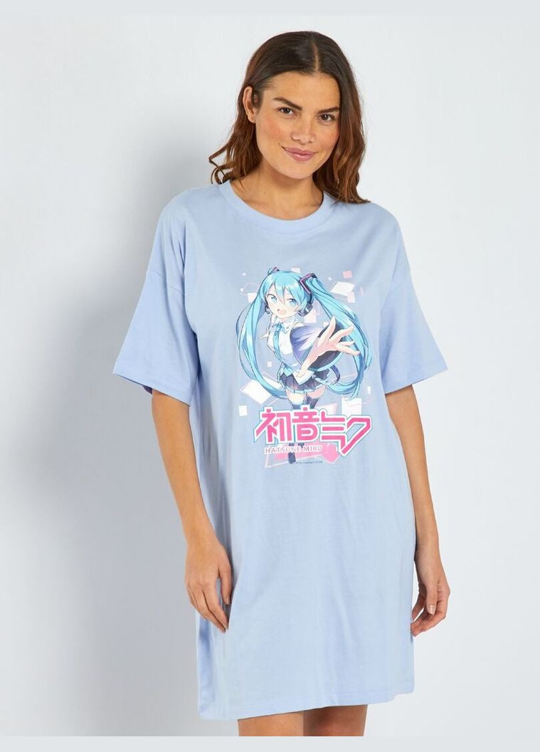 Ночная рубашка,голубой с принтом, Kiabi (329850844)