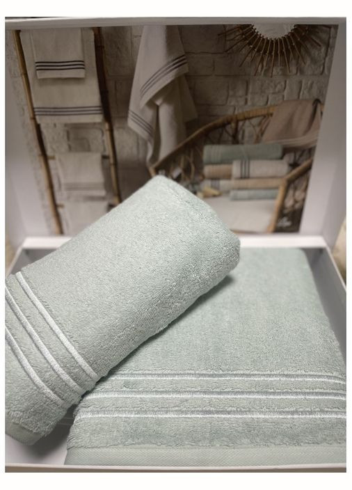Набор полотенец Line su yesil 50*100; 75*150 Tivolyo Home бирюзовый
