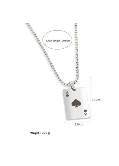 Модная стальная подвеска покерная карта Туз пик червь кулон в стиле Хип-хоп No Brand (338436368)