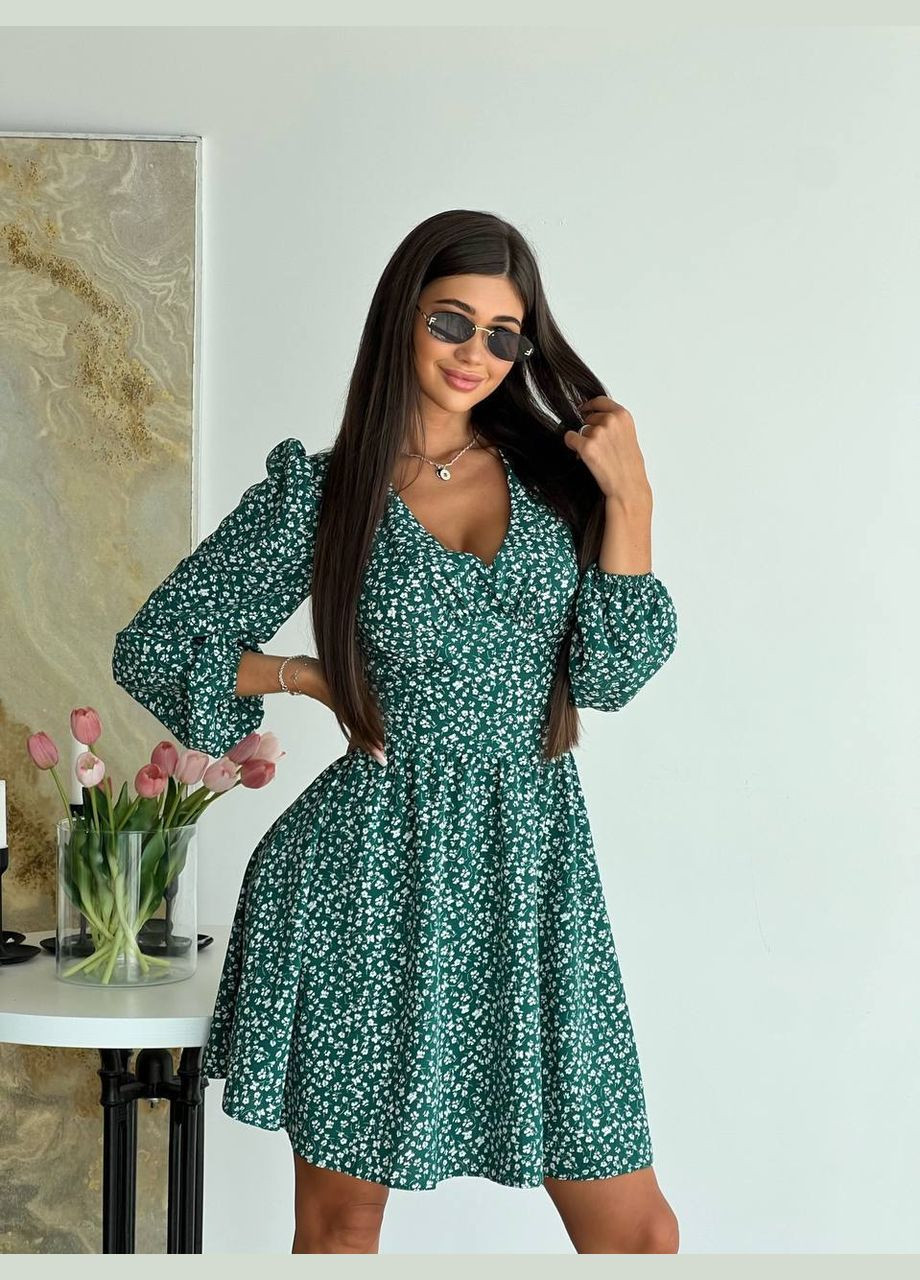 Зеленое женское платье софт No Brand