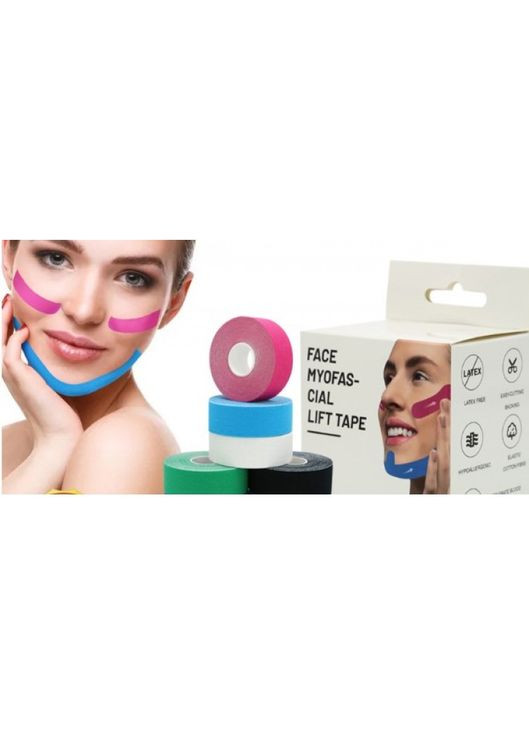 Тейп для лица Кинезио 2,5 см, кинезиологическая лента, Kinesiology Tape, 2,5 см, упаковка 2 шт. No Brand (360920581)