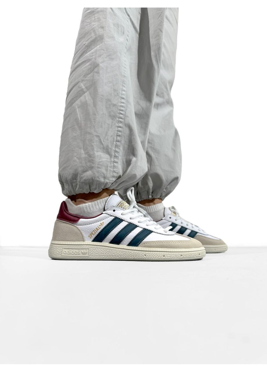Белые демисезонные кроссовки мужские adidas spezial white / beige / red адидас специал No Brand