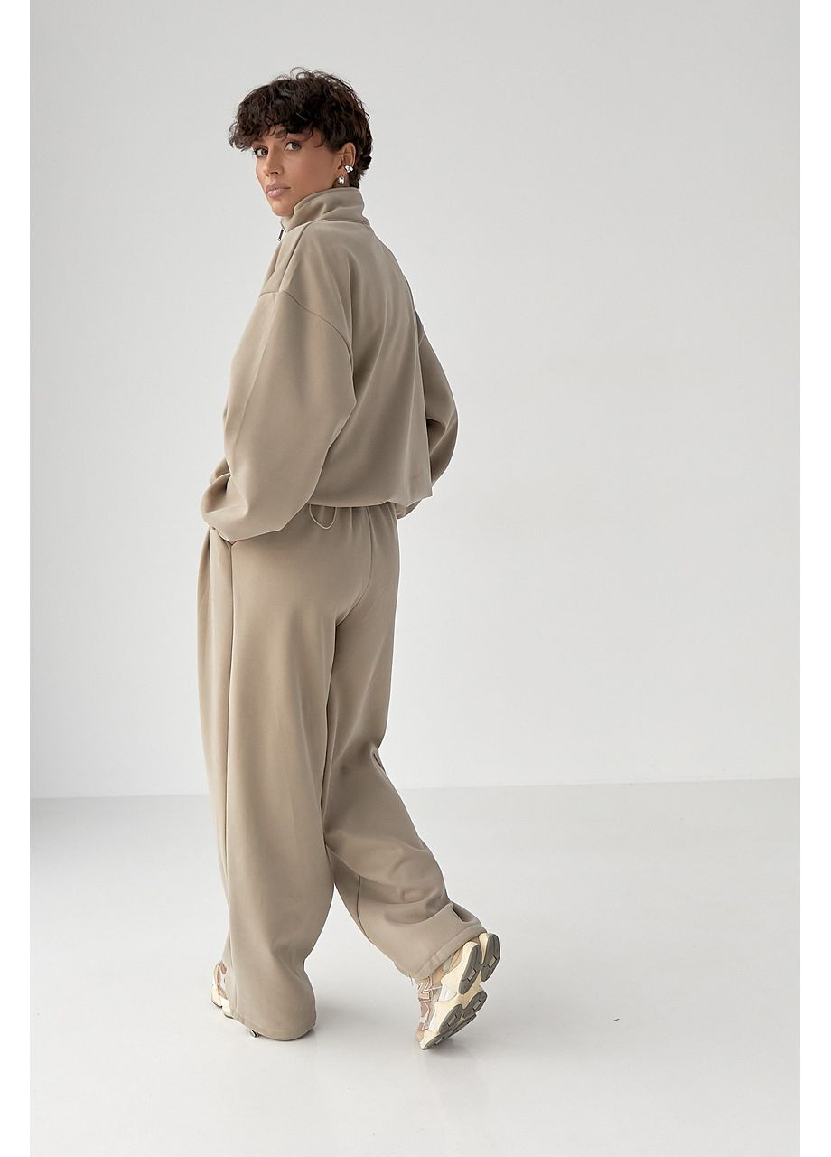 Зимовий однотонний спортивний костюм із затяжками Lurex (372255433)