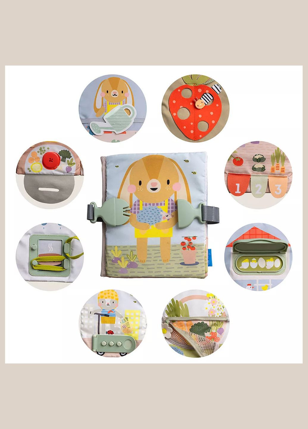 Книжка м'яка Садочок у місті Бізібук Зайченятка (13355) Taf Toys (333252680)