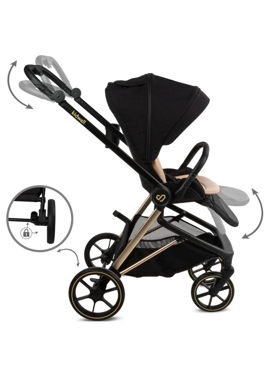 Универсальная коляска 2 в 1 Velmont Black/Beige, 5906601700552 Kidwell (380589322)